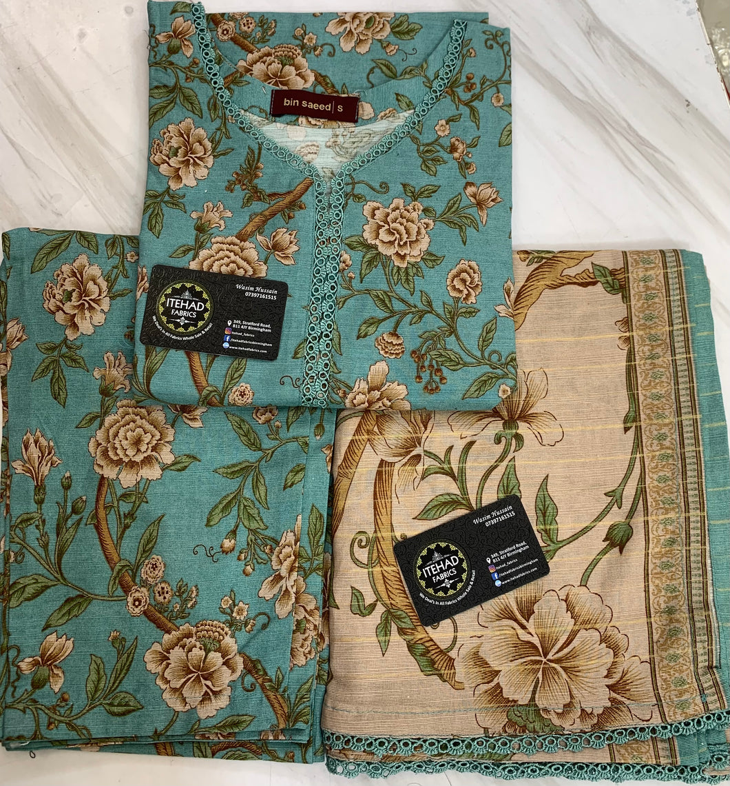 Bin Saeed Winter | Khaddar 3pc Stitched | D13