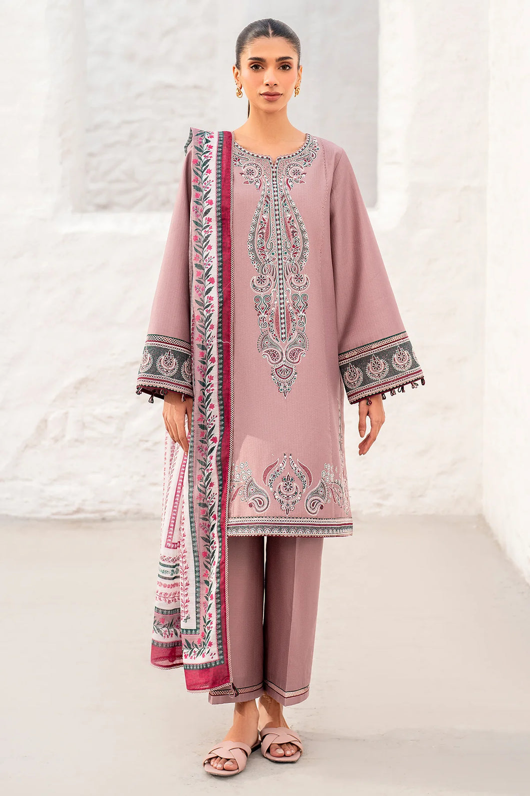 JAZMIN EMBROIDERED DOBBY LAWN USE-9135UNSTICHED