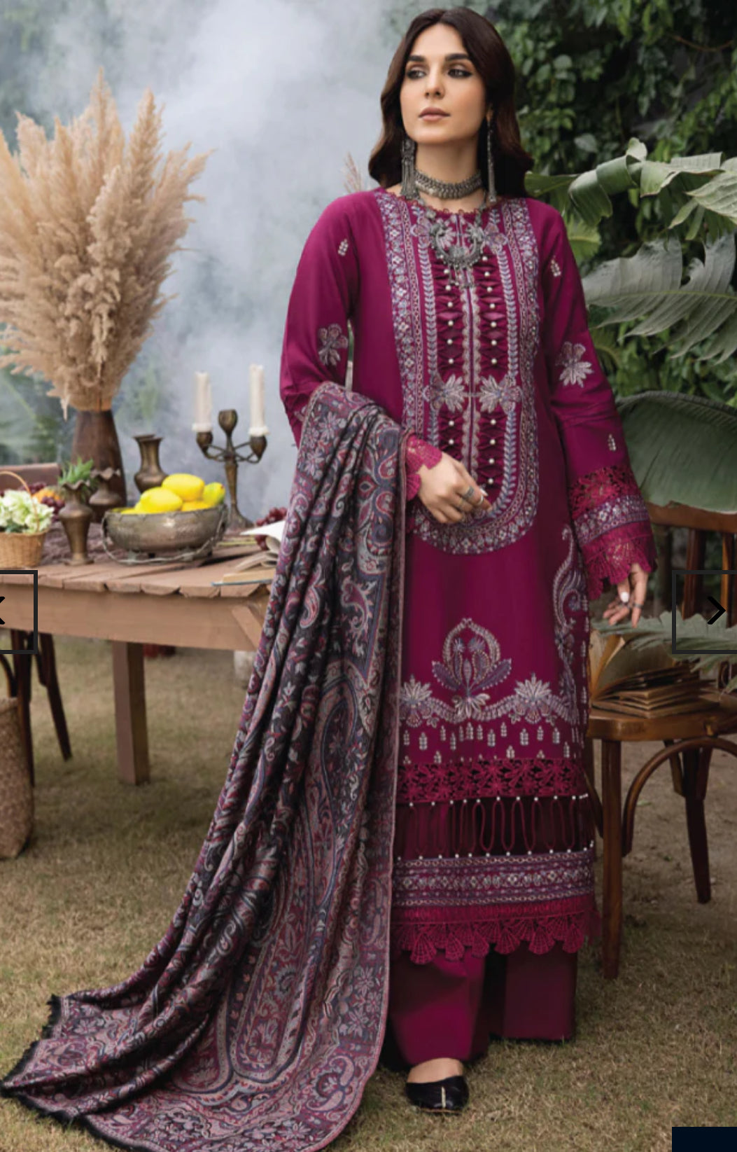 Humdum Winter Woollen Shawl Embroidered Unstitched 07