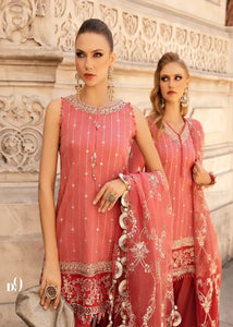 Maria B luxury Embroidered Sateen Suit |Wedding Wear | Unstitched CST-808