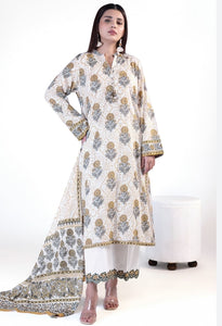 ( KHAADI lawn Unstitched 3pc suit (SS2412A)