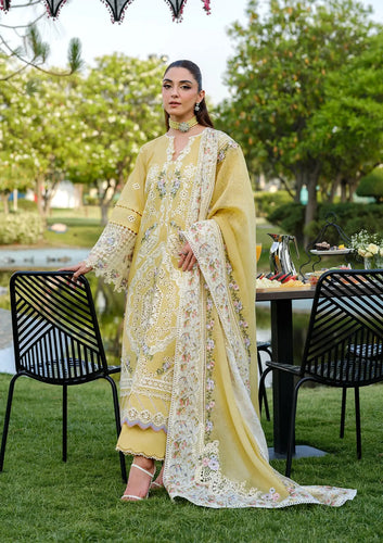Elaf Premium Luxury embroidered lawn|DANDELION|ELH-4A | Unstitched'25
