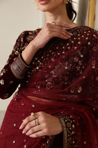 Jazmin EMBROIDERED Pure Velvet Article NO:VF-2016 Unstitched (SAREE)