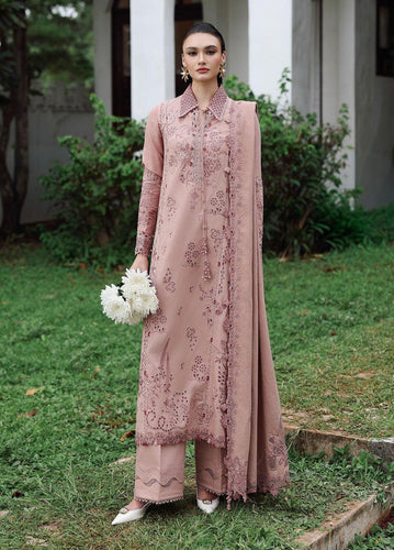 QALAMKAR QlineEmbroidered linen winter collection KL-08 (VEIL)UNSTITCHED