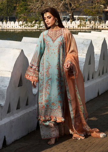 Hussain Rehar LUXURY lawn 2025 D#672(MALIBU) Unstitched