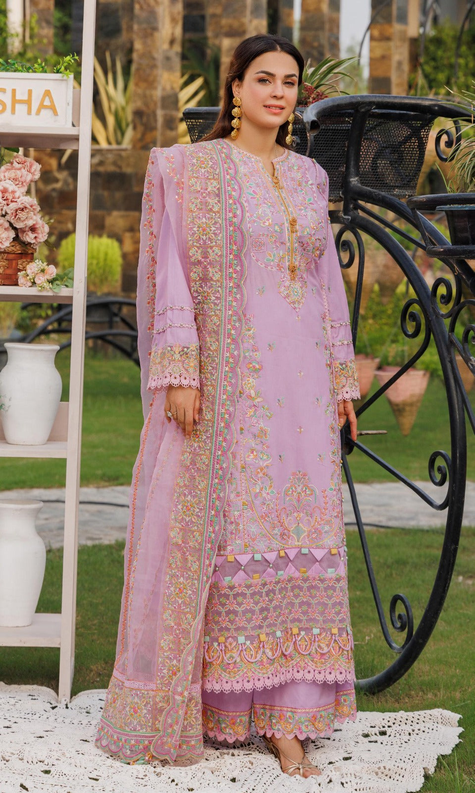 Eshaisha Embroidered luxury Lawn EA-LL-5559 Unstitched