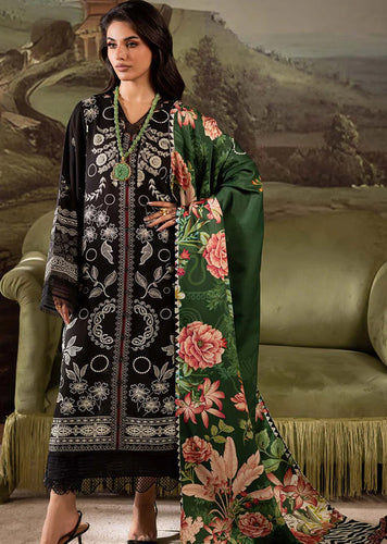 NUREH Signature Prints Doriya Linen with Woolen Shawl SP-178 (Unstitched)'25
