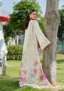 Elaf Premium Luxury embroidered lawn|WHITE EMPRESS|ELH-7A | Unstitched'25