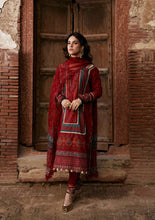 Load image into Gallery viewer, KAHF by ELAF Printed lawn collection with Chiffon Dupatta KPS-1A (SURKH NOOR) Unstitched'26