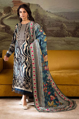 NUREH Signature Prints Doriya Linen with Woolen Shawl SP-171 (Unstitched)'25
