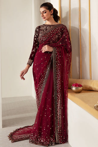 Jazmin EMBROIDERED Pure Velvet Article NO:VF-2016 Unstitched (SAREE)
