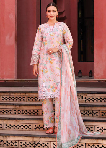 Farasha Lawn collection 14-Peach Glow (Unstitched)'25