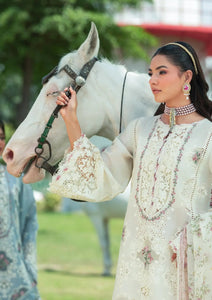 Elaf Premium Luxury embroidered lawn|WHITE EMPRESS|ELH-7A | Unstitched'25