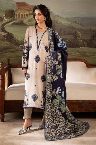 NUREH Signature Prints Doriya Linen with Woolen Shawl SP-176 (Unstitched)'25