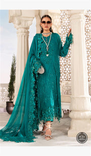 Maria B Luxury Embroidered Chiffon Suit |Stitched |