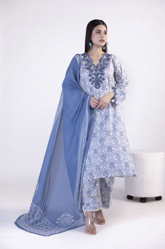 KHAADI lawn Unstitched 3pc suit (SS2296B)