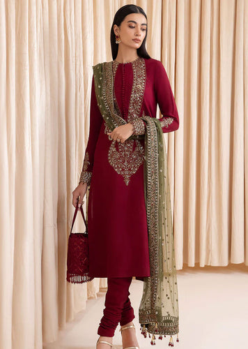 Jazmin EMBROIDERED RAW SILK Article NO:UR-7004 Unstitched