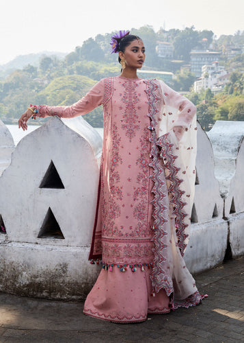 Hussain Rehar LUXURY lawn 2025 D#667(PEAAR) Unstitched
