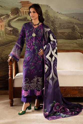 NUREH Signature Prints Doriya Linen with Woolen Shawl SP-173 (Unstitched)'25