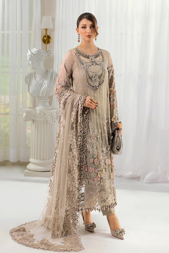 Maria.B Luxury Embroidered Chiffon Suit | Unstitched | Wedding Wear |MPC-25-107