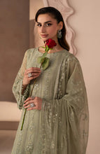 Load image into Gallery viewer, Lamisah Izhare luxury Chiffon Embroidered Suit |GREEN PETALS | Unstitched D-07