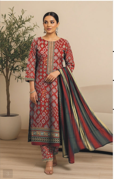 RIMJHIM by WAHAB NOOR bana doria printed DES:7152 3pc Unstitched