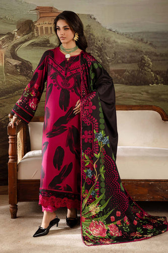 NUREH Signature Prints Doriya Linen with Woolen Shawl SP-177 (Unstitched)'25