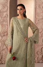 Load image into Gallery viewer, Lamisah Izhare luxury Chiffon Embroidered Suit |GREEN PETALS | Unstitched D-07
