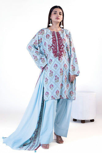 ( KHAADI lawn Unstitched 3pc suit (SS2416B)