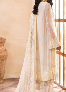 Farasha Embroidered Shiffon party wear collection D10- CREME'