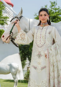 Elaf Premium Luxury embroidered lawn|WHITE EMPRESS|ELH-7A | Unstitched'25