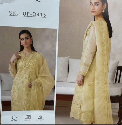 Baroque Party Wear Collection D# 05 Yellow