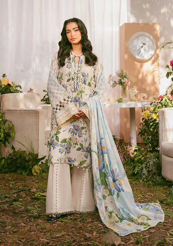Elaf Premium Print |'25 |EPS-6A | Unstitched (IVORY PETALS)