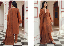 Load image into Gallery viewer, MANIZAY Premium Embroidered Lawn suit with Heavy Crinkle Dupatta | D-03 Unstitched